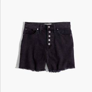 Madewell high rise denim boy shorts in faded black
